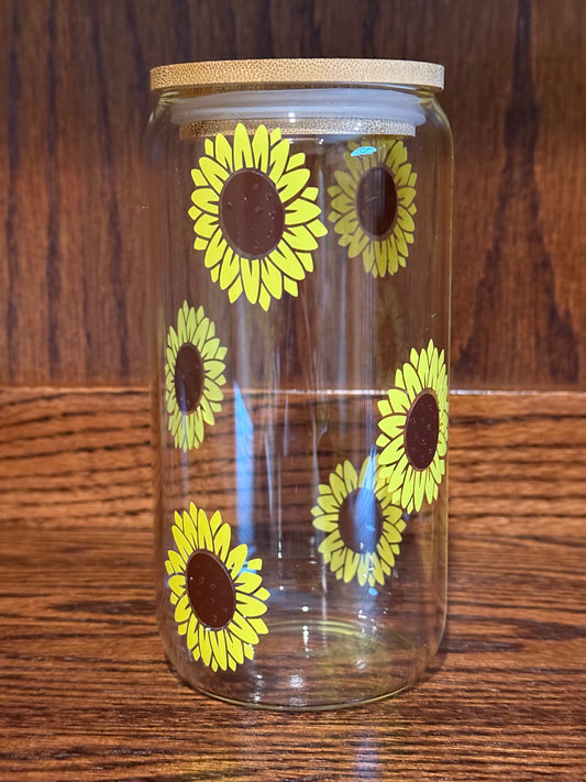 sunflower glass can
