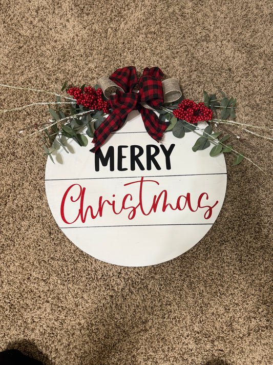 Merry christmas door hanger